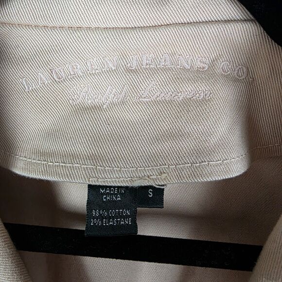 Ralph Lauren Womens Peach Demin Jacket Size Small Nautical Military Fitted - Picture 4 of 6